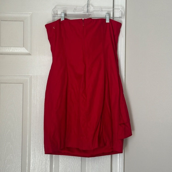 Pearl By Georgina Chapman of Marchesa Red Rosette Formal Cocktail Dress Size 12 - Picture 3 of 6